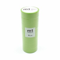 #カモ井 マスキングテープ mt 8P マットイエローグリーン 15mm×7m×8巻  MT08P513