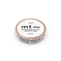 #カモ井 マスキングテープ slim 3mm 花 3mm×7m 花柄 MTSLIMS15