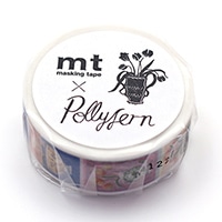#カモ井(国内販売のみ） マスキングテープ PollyFem 15mm×5m Flower MTPOLL01