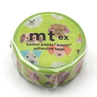 #カモ井 マスキングテープ mt･ex わんこのおかお 15mm×5m  MTEX1P255