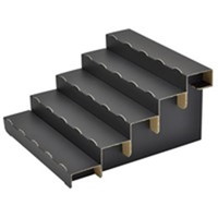 #ササガワ 什器 組立式5段飾り棚 ブラック   44-5841