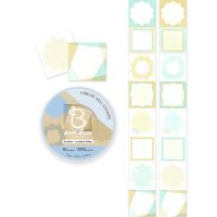 #ビバリー シール ラベラーロールシール･バウム 8design･500Sheet フレーム･コットンブルー SL-280