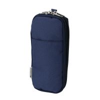 #エムプラン 収納用品 ペンケース･ダブルラウンドジップ  ネイビー 106211-08