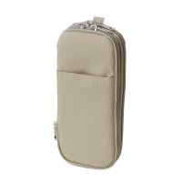 #エムプラン 収納用品 ペンケース･ダブルラウンドジップ  グレージュ 106211-39