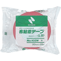 #ニチバン 布粘着テープ ヌノネンチャクテープ 50㎜×25m 赤 102N1－50