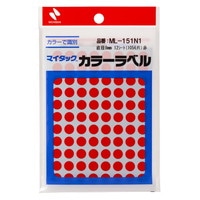 #ニチバン ラベル マイタック・カラーラベル 8㎜径 赤 ML-151N1