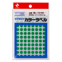 #ニチバン ラベル マイタック・カラーラベル 8㎜径 緑 ML-151N3