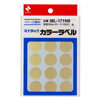 #ニチバン ラベル マイタック・カラーラベル 20㎜径 銀 ML-171N10