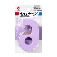 #ニチバン 事務用品 セロテープ小巻 18mmX8m･カッター付 パウダーパープル CT-18DGPP