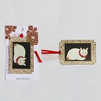 #東洋精密工業 読書関連小物 浮世絵ブックマーク  白猫 UK009