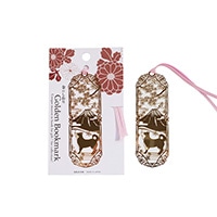 #東洋精密工業 読書関連小物 金のしおり  柴犬と富士 D015