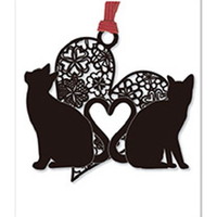 #東洋精密工業 ブックマーク キャットブックマーク　猫とハートB  ブラック CAT024