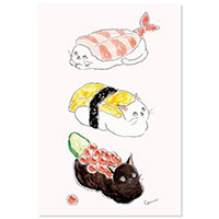 #アクティブコーポレーション レター トコロコムギ和風ポストカード  お寿司 M02-PPR-191