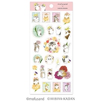 #アクティブCO(国内販売のみ） シール mofusand×日比谷花壇 コットンシール  ピンク M09-SV-145