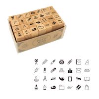 #こどものかお スタンプ プチ文字スタンプセット  大／文房具セット 01234019