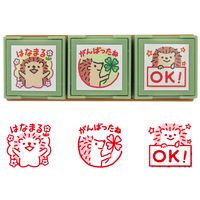 #こどものかお スタンプ ポチッと！先生３組セット  おうえん！ハリネズミ 01801002