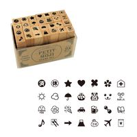 #こどものかお スタンプ プチ文字スタンプセット  小／絵柄・マークセット（１） 01228020