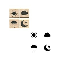 #こどものかお スタンプ ＃手帳はんこ部４Ｐセット  天気４種 00409002