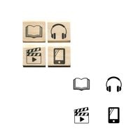 #こどものかお スタンプ ＃手帳はんこ部４Ｐセット  ブック・ミュージック・シネマ・スマホ 00409004