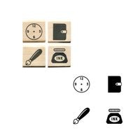 #こどものかお スタンプ ＃手帳はんこ部４Ｐセット  時計・手帳・万年筆・インク 00409005