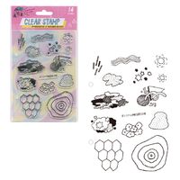 #こどものかお スタンプ たけちよクリアスタンプ  模様など14種 01774001