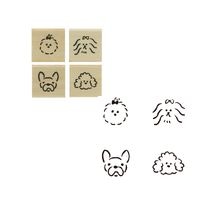 #こどものかお スタンプ 手帳はんこ部  犬のお顔 0409-026
