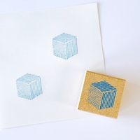 #こどものかお スタンプ おめかしハンコ  立方体 1085-015