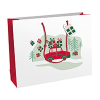 #クオバディス・ジャパン ペーパーバッグ クリスマスペーパーバッグホーホーホー Ｌ  ホワイト cfX-30876-6