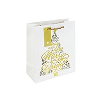 #クオバディス・ジャパン(国内販売のみ） ラッピング用品 クリスマスペーパーバッグ･ブライトツリー S ホワイト cfX-36063-3