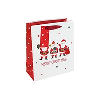 #クオバディス・ジャパン(国内販売のみ） ラッピング用品 クリスマスペーパーバッグ･3サンタ S ホワイト cfX-36082-3