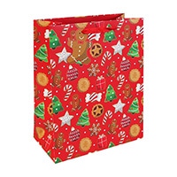 #クオバディス・ジャパン(国内販売のみ） ラッピング用品 クリスマスペーパーバッグ･クリスマスグルメ M レッド cfX-36124-2