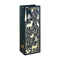 #クオバディス・ジャパン(国内販売のみ） 梱包用品 クリスマスペーパーバッグGウッドランドボトル  グリーン cfX-37448-4