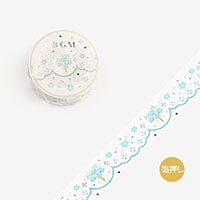 #ビージーエム ビージーエム マスキングテープ   レース・青色の花 BM-LGCA066