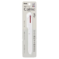 #ぺんてる 油性ボールペン パック Calme3色 0.5mm グレイッシュホワイト軸  XBXAC35W