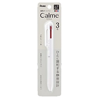 #ぺんてる 油性ボールペン パック Calme3色 0.7mm グレイッシュホワイト軸  XBXAC37W