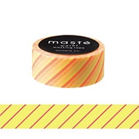 【マークス】 マスキングテープ ベーシック  ネオンライトイエロー ストライプ   MSTZA03-B