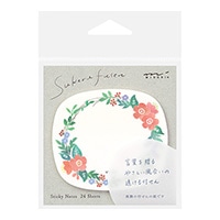 【ミドリ】(国内販売のみ)  付せん紙 透ける リース柄   19079
