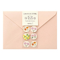 【ミドリ】(国内販売のみ)封筒 しあわせ 道の草花柄  20542