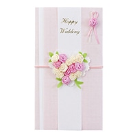 【ミドリ】(国内販売のみ)金封 結婚祝 ハートブーケ柄 ピンク  25154