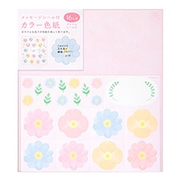 【ミドリ】(国内販売のみ) 色紙 カラー色紙 シール付  花柄  33244