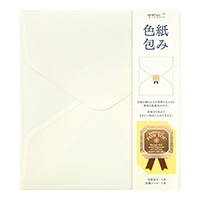 廃番_【ミドリ】(国内販売のみ) 色紙 カラー色紙包み リボンシール付  クリーム  33251