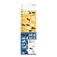 【ミドリ】(国内販売のみ)シール 小さなネコ  82277