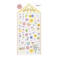 【ミドリ】シール マルシェ 押し花柄  82453