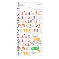 【ミドリ】(国内販売のみ)スケジュールシール 達成 ダイエット動物柄  82456