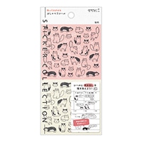 【ミドリ】(国内販売のみ)  シール おしゃべり   ネコ柄 82554