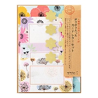 【ミドリ】(国内販売のみ) レターセット ガサガサ カードタイプ  花柄  86485