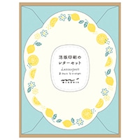 【ミドリ】(国内販売のみ) レター レターセット492 活版 ダイカット レモン柄 86492006