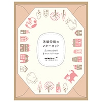 #ミドリ(国内販売のみ) レター レターセット493 活版 ダイカット ネコ柄 86493006