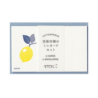 【ミドリ】(国内販売のみ) カードセット 活版  レモン柄 88565