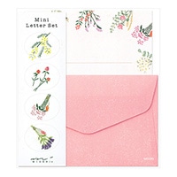 【ミドリ】(国内販売のみ)ミニレターセット ドライフラワー柄  91802-609